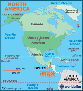 belize carte nord amerique